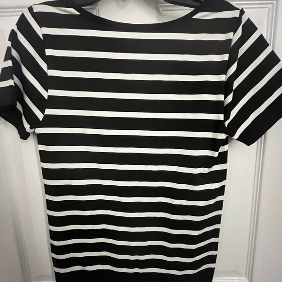 Karl Lagerfeld Paris Black and White Striped T-Shirt - Picture 5 of 5